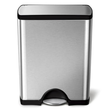 Simplehuman 13.2 Gal. Rectangular Step Trash Can, Brushed Stainless Steel