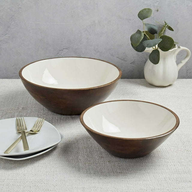 Member's Mark Set of 2 Mango Wood Serving Bowls