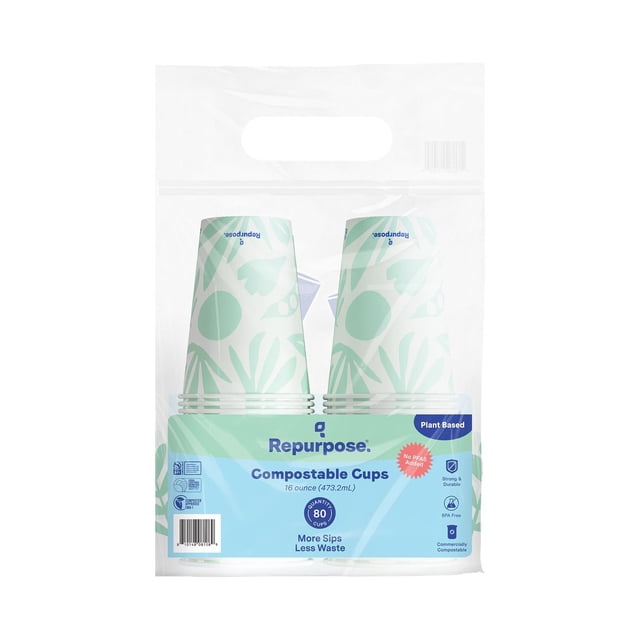 Repurpose Compostable Cups, 16 oz., 80 ct.