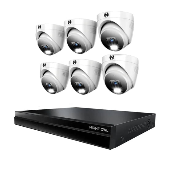 Night Owl 4K+ (12MP) 24 Channel Wired Security Camera System with 2TB HDD and 6 Dome Cameras