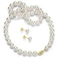 thumbnail image 1 of Freshwater 11-12mm Pearl Station Necklace and Stud Earring Set, 1 of 4