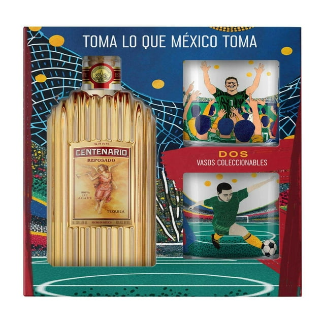 Gran Centenario Reposado Tequila, 750 ml with 2 Rock Glasses, 12 fl. oz.