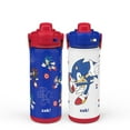thumbnail image 1 of Zak Designs 20-oz. Stainless Steel Double Wall Beacon Straw Bottle for Kids, 2 pack, Choose Character, 1 of 9
