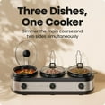 thumbnail image 2 of Chefman Stainless Steel Triple Slow Cooker & Buffet Server, 2 of 7