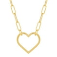 thumbnail image 1 of Open Heart Paperclip Chain Pendant Necklace in 14K Gold, 1 of 10