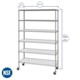 thumbnail image 3 of Member's Mark 6-Tier NSF Heavy Duty Wire Shelving, 47.75" W x 18" D x 75.5" H, 3 of 16