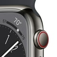 thumbnail image 3 of Apple Watch Series 8 GPS + Cellular 41mm Stainless Steel Case with Sport Band and Band Size, 3 of 10