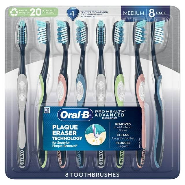 Oral-B ProHealth Advanced Manual Toothbrush, Soft, 8 pk.