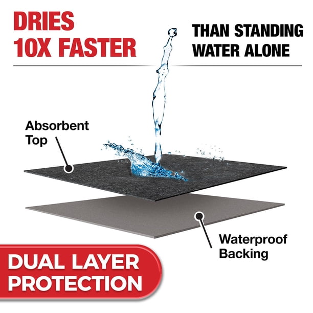 G-Floor Drip & Dry 3'x8' Floor Runner - Absorbent and Slip