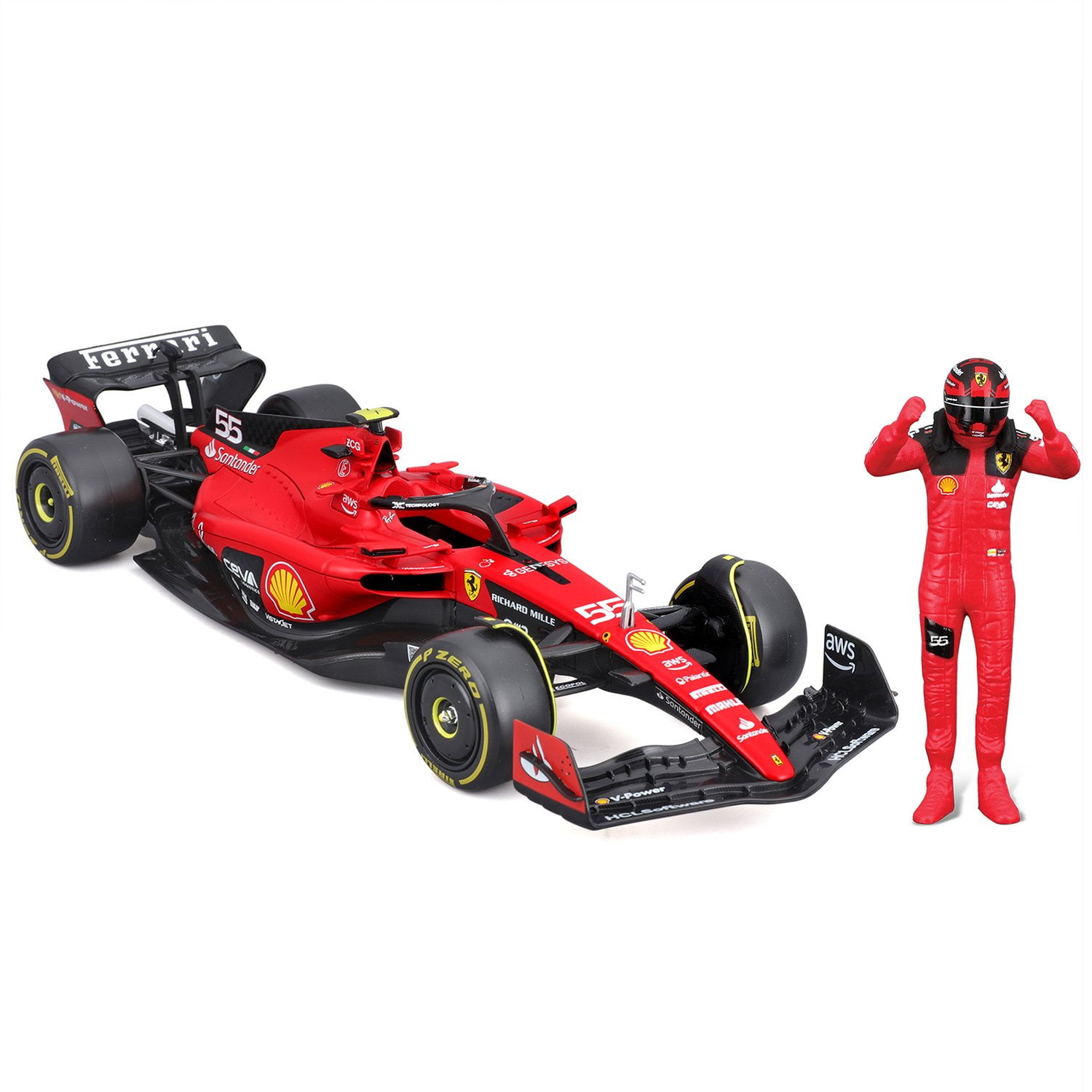 Bburago Formula One Racing 1:24 Race Cars with Driver Figures, 2