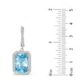 thumbnail image 5 of Cushion Cut Gemstone Halo Dangle Earrings in Sterling Silver, 5 of 5
