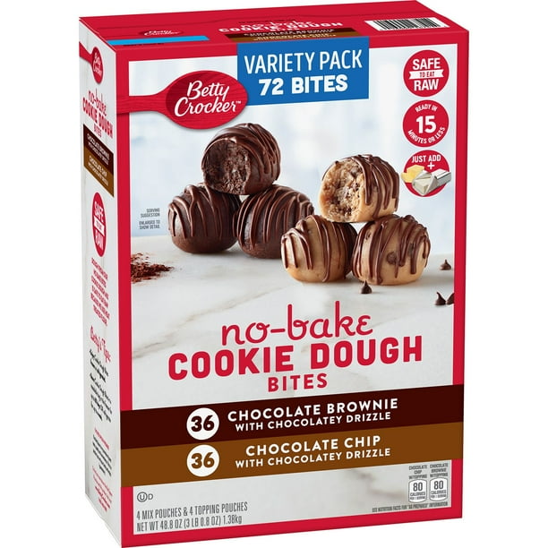 Betty Crocker No-Bake Cookie Dough Bites, Variety Pack (48 oz