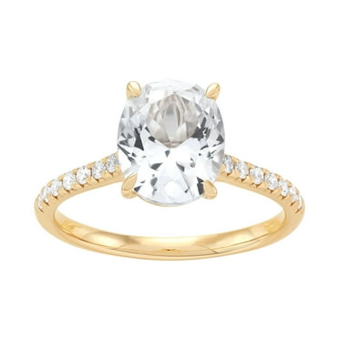 Oval Cut London Gemstone & 0.19 CT.T.W. Diamond Ring in 14K Gold