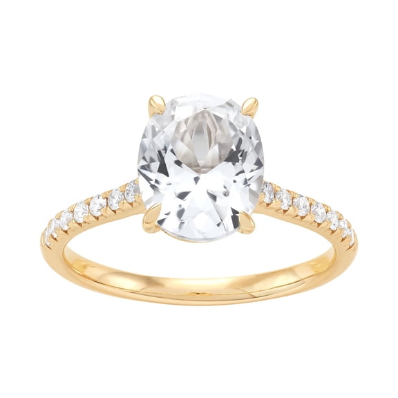 Oval Cut London Gemstone & 0.19 CT.T.W. Diamond Ring in 14K Gold