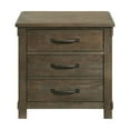 thumbnail image 2 of Society Den Jack 2-Drawer Nightstand with USB Ports, Walnut, 2 of 11