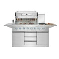 thumbnail image 4 of Thor Kitchen 8-Burner Stainless Steel Gas Grill Outdoor Kitchen with Griddle Side Burner and Foldable Side Shelf, 4 of 9