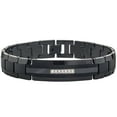 thumbnail image 1 of Men's Diamond Black Tungsten Carbide ID Bracelet (0.20 carats, H-I I2), 1 of 6