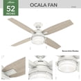 thumbnail image 2 of Hunter 52" Ocala Fresh White Outdoor Damp Rated Ceiling Fan with LED Light Kit and Pull Chain, 2 of 13