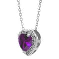 thumbnail image 2 of Lab Created Gemstone & Diamond Accent Heart Pendant Necklace in 14K Gold, 2 of 4