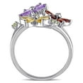 thumbnail image 5 of Marquise Cut Multi-Gemstone Flower Ring in Sterling Silver, 5 of 6