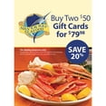 thumbnail image 2 of Silver Bay Seafood $100 Gift Card Multi-Pack, 2 x $50, 2 of 3