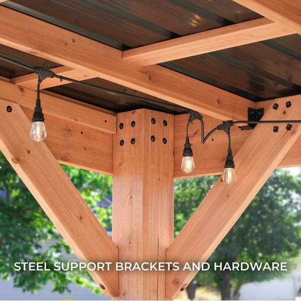 Backyard Discovery Arcadia Cedar Gazebo with PowerPort, Choose