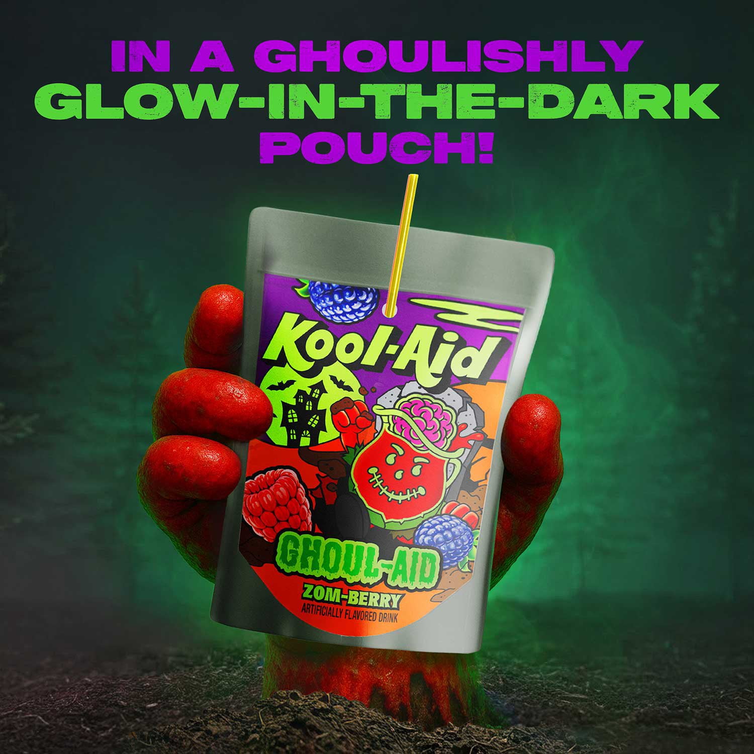 Kool-Aid Ghoul-Aid Zom-Berry Artificially Flavored Drink, 6 fl. oz