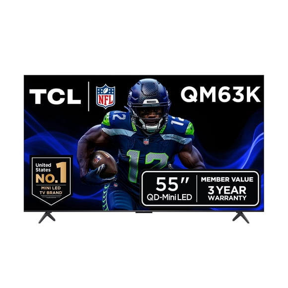 TCL 55" QM63K Series QD-Mini LED QLED 4K UHD Smart TV with Google TV