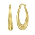 thumbnail image 1 of Polished Elongated Hoop Earrings in 14K Yellow Gold, 1 of 6