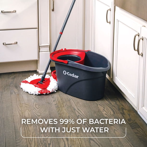 O-Cedar EasyWring Power Spin Mop System+ 2 Extra Mop Head Refills, 3ct