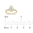 thumbnail image 6 of 1.45 CT. TW Pear Cut Natural Halo Diamond Ring in 18K Gold, 6 of 6