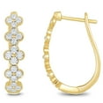 thumbnail image 1 of 0.25 CT. T.W. Diamond Hoop Floral Earrings in 14K Gold, 1 of 6