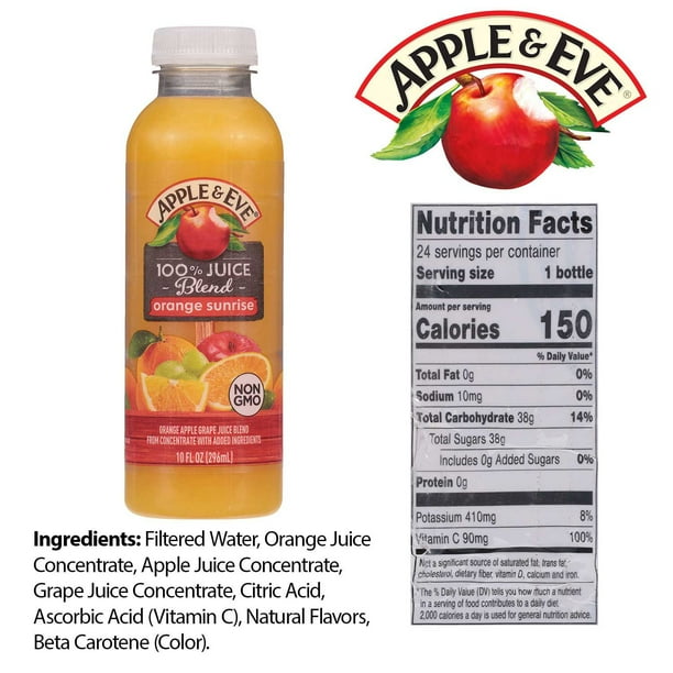 Apple Eve 100% Juice Orange Sunrise Blend 10 24 pk