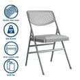 thumbnail image 3 of COSCO Ultra Comfort Commercial XL Premium Fabric Padded Folding Chair, Gray, 3 of 9