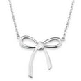 thumbnail image 1 of Rhodium Plated Adjustable Bow Necklace in Sterling Silver, 1 of 3