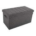 thumbnail image 3 of Seville Classics Foldable Storage Bench Ottoman with Handles (Modern Gray),  30" W x 15.7" D x 15.7" H, 3 of 14