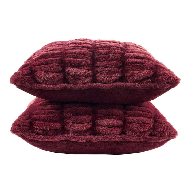 Member's Mark 2-Pack Ruched Faux Fur Decorative Pillows, 22