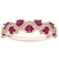 thumbnail image 1 of Round Cut Genuine Gemstone and Diamond Accent Band in 14K Gold, 1 of 5