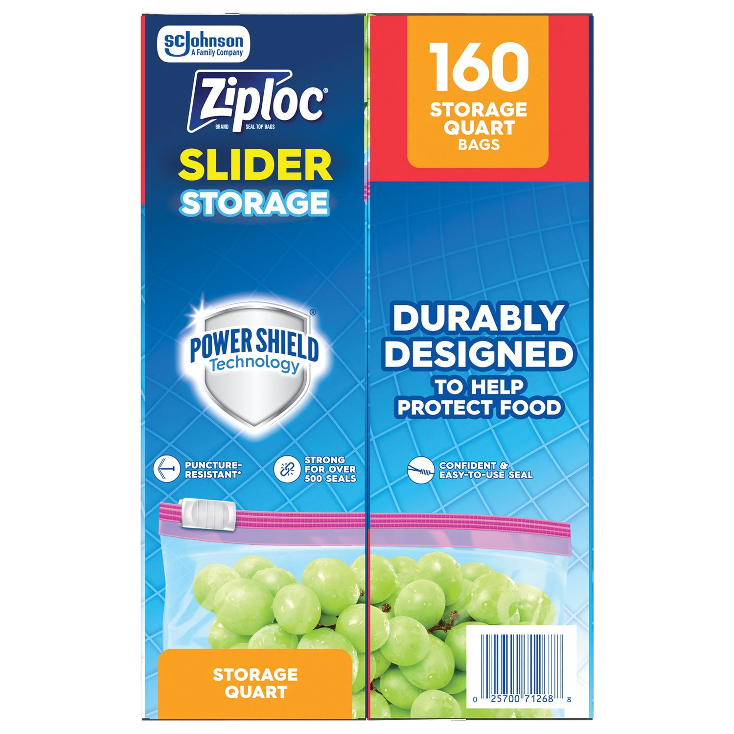 Ziploc Slider Quart Storage Bags, 160