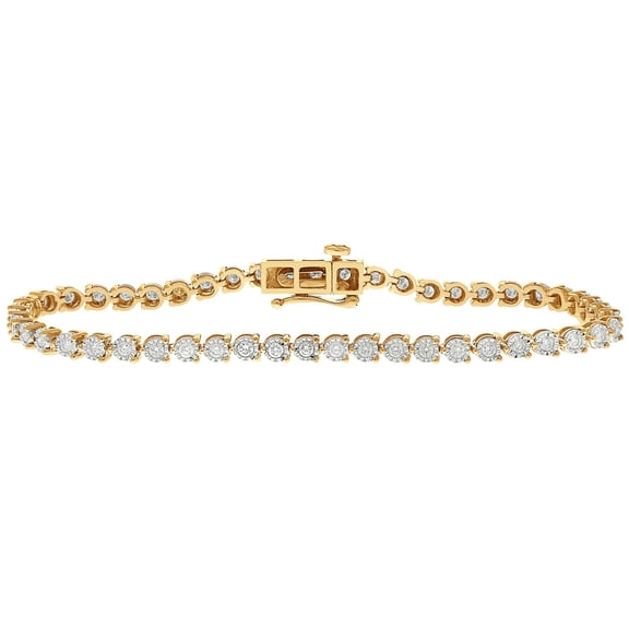 Round Cut Diamond Tennis Bracelet in 14K Gold