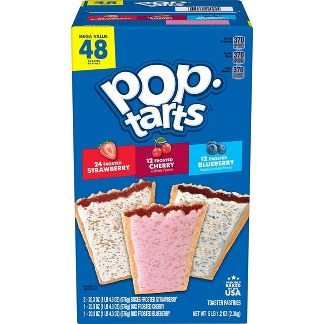 Pop-Tarts Variety Pack, Strawberry, Cherry and Blueberry 48 ct.