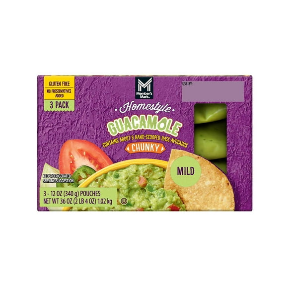 Member's Mark Homestyle Chunky Guacamole 12 oz., 3 pk.