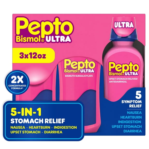 Pepto Bismol Ultra Liquid, Original, 12 fl. oz., 3 pk.