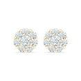 thumbnail image 3 of Lab Created Diamond Flower Earrings in 14K Gold, 1.00 C.T.T.W., 3 of 6