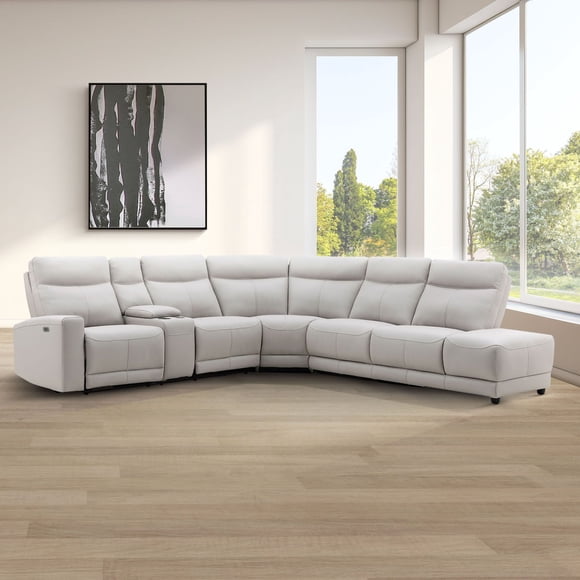 Kimmel Power Reclining Leather Sectional with Power Headrest