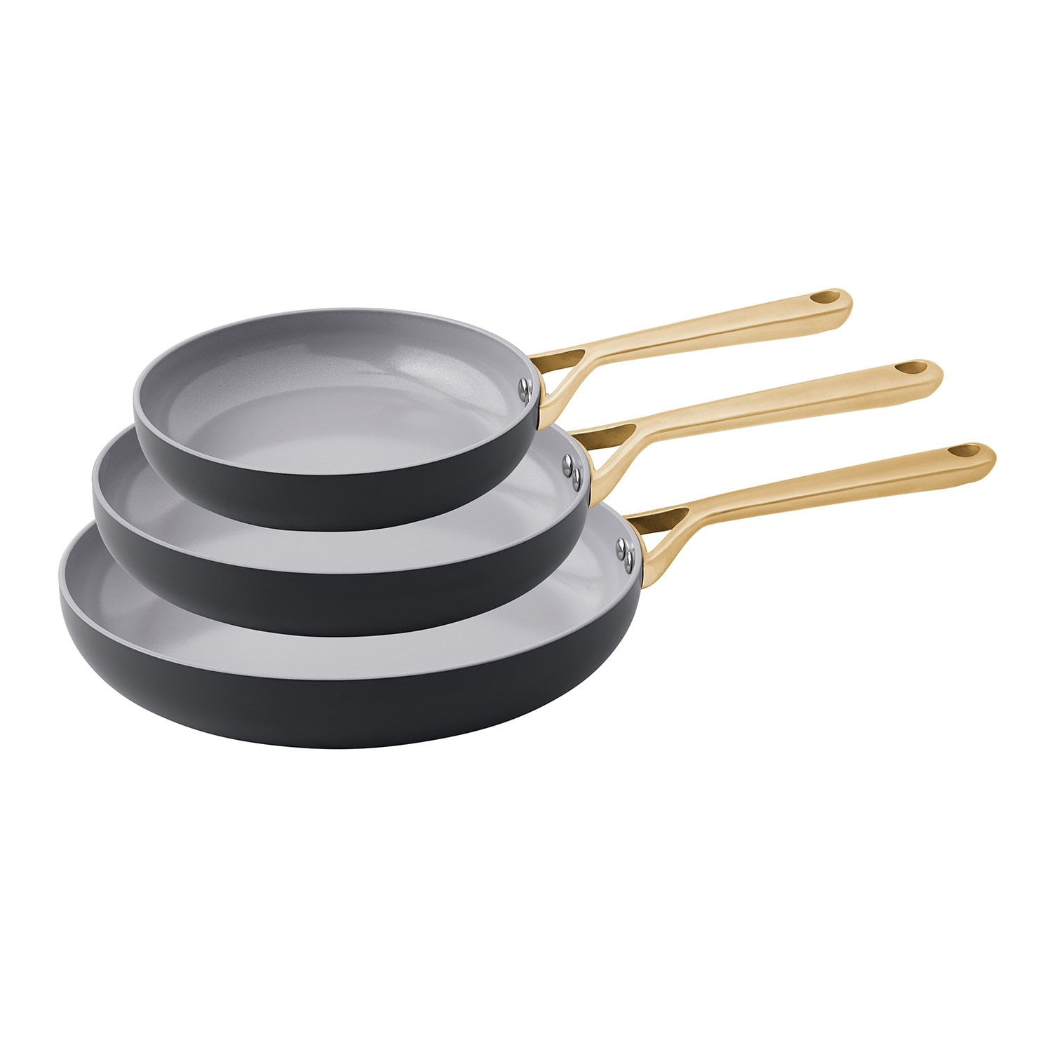 Member's Mark 3-Piece Modern Ceramic Fry Pan Set, Assorted Colors
