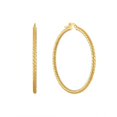 thumbnail image 2 of Diamond Cut Hoop Earrings in 14K Gold, 2 of 5