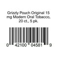 thumbnail image 1 of Grizzly Pouch Original 15 mg Modern Oral Tobacco, 20 ct., 5 pk., 1 of 1