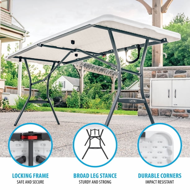 テーブル・チェア・ハンモック (L07340) LIFETIME 6 FOLD IN HALF TABLE Lifetime 6-Foot Fold-In-Half Table - Samsclub.com