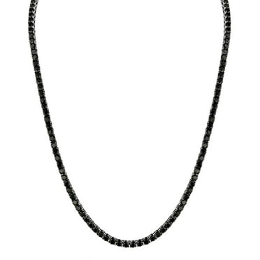 Men's Gemstone Tennis Necklace in Sterling Silver